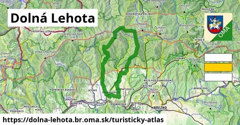 ikona Dolná Lehota, okres Brezno: 64 km trás turisticky-atlas v dolna-lehota.br