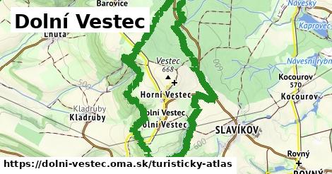 ikona Dolní Vestec: 2,6 km trás turisticky-atlas v dolni-vestec
