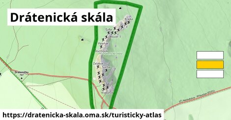 ikona Drátenická skála: 239 m trás turisticky-atlas v dratenicka-skala