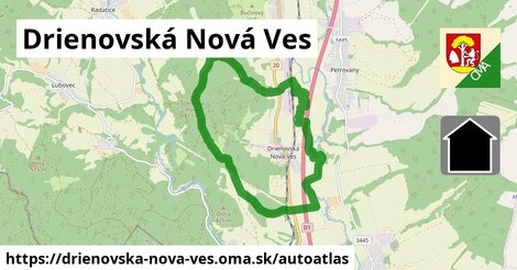 ikona Mapa autoatlas v drienovska-nova-ves