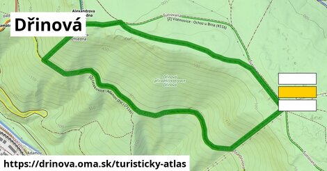 ikona Dřinová: 72 m trás turisticky-atlas v drinova