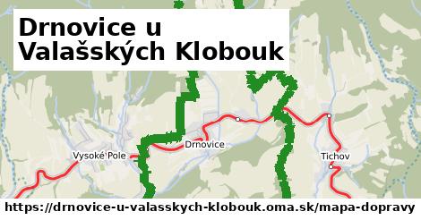 ikona Drnovice u Valašských Klobouk: 2,6 km trás mapa-dopravy v drnovice-u-valasskych-klobouk