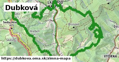 ikona Dubková: 0 m trás zimna-mapa v dubkova