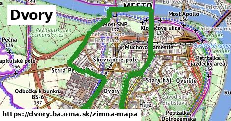 ikona Dvory: 0 m trás zimna-mapa v dvory.ba