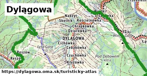 ikona Dylągowa: 7,0 km trás turisticky-atlas v dylagowa