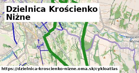 ikona Dzielnica Krościenko Niżne: 2,1 km trás cykloatlas v dzielnica-kroscienko-nizne