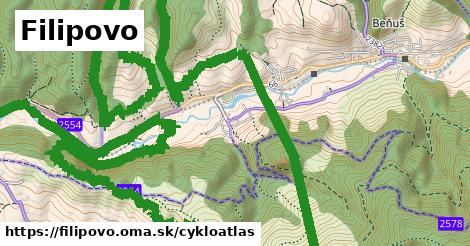 ikona Filipovo: 14,5 km trás cykloatlas v filipovo