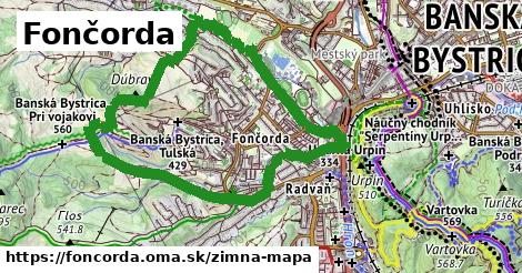 ikona Fončorda: 0,94 km trás zimna-mapa v foncorda