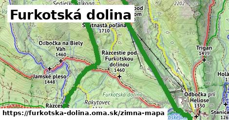 ikona Furkotská dolina: 18 km trás zimna-mapa v furkotska-dolina