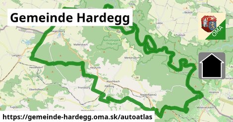 ikona Mapa autoatlas v gemeinde-hardegg