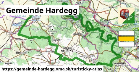 ikona Turistická mapa turisticky-atlas v gemeinde-hardegg