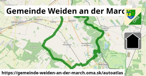 ikona Mapa autoatlas v gemeinde-weiden-an-der-march