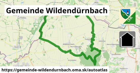 ikona Mapa autoatlas v gemeinde-wildendurnbach