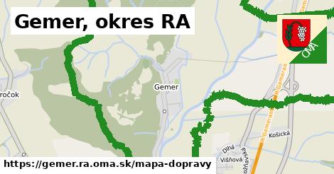 ikona Gemer, okres RA: 3,3 km trás mapa-dopravy v gemer.ra