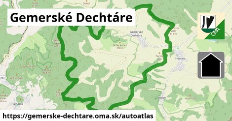 ikona Mapa autoatlas v gemerske-dechtare