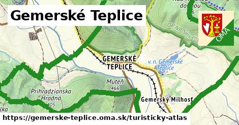 ikona Gemerské Teplice: 4,7 km trás turisticky-atlas v gemerske-teplice