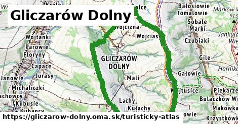 ikona Turistická mapa turisticky-atlas v gliczarow-dolny