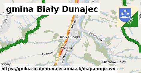 ikona gmina Biały Dunajec: 34 km trás mapa-dopravy v gmina-bialy-dunajec