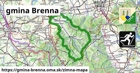 ikona gmina Brenna: 18 km trás zimna-mapa v gmina-brenna