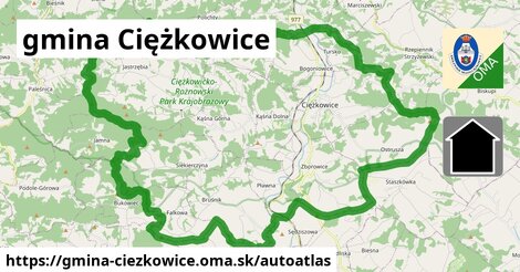 ikona Mapa autoatlas v gmina-ciezkowice