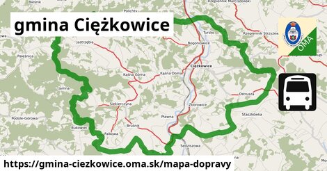 ikona Mapa dopravy mapa-dopravy v gmina-ciezkowice