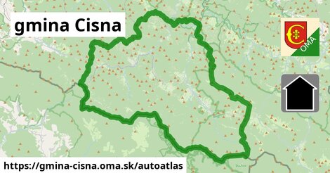 ikona Mapa autoatlas v gmina-cisna