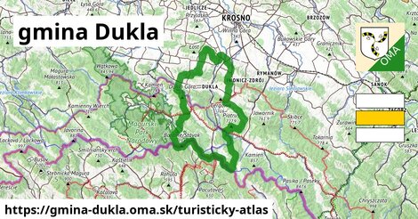 ikona gmina Dukla: 214 km trás turisticky-atlas v gmina-dukla