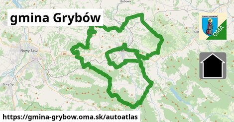 ikona Mapa autoatlas v gmina-grybow