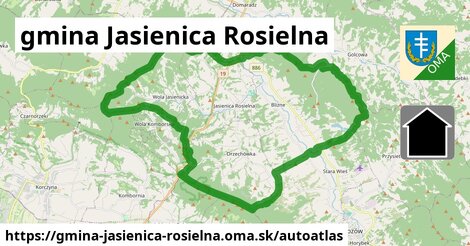 ikona Mapa autoatlas v gmina-jasienica-rosielna