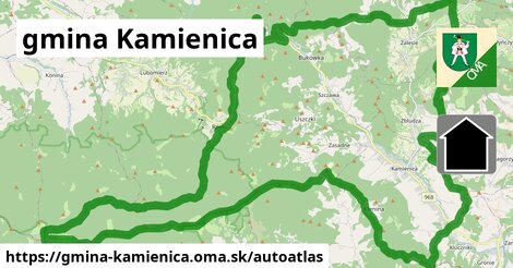 ikona Mapa autoatlas v gmina-kamienica