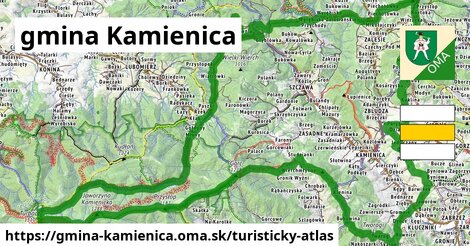 ikona Turistická mapa turisticky-atlas v gmina-kamienica