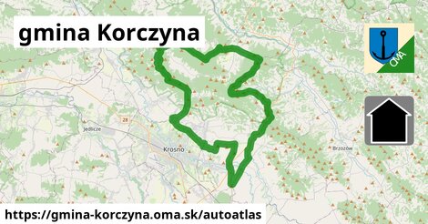 ikona Mapa autoatlas v gmina-korczyna