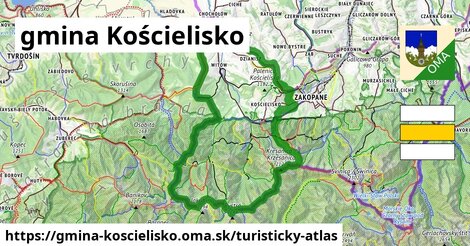 ikona gmina Kościelisko: 147 km trás turisticky-atlas v gmina-koscielisko