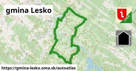 ikona Mapa autoatlas v gmina-lesko