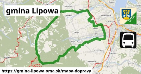 ikona Mapa dopravy mapa-dopravy v gmina-lipowa