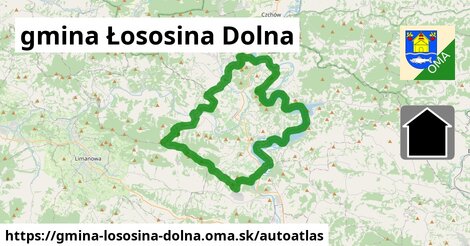 ikona Mapa autoatlas v gmina-lososina-dolna