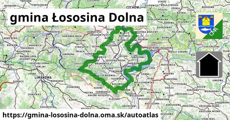 ikona Mapa autoatlas v gmina-lososina-dolna