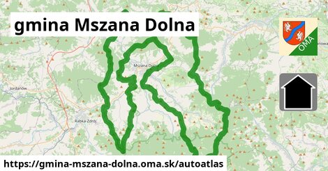 ikona Mapa autoatlas v gmina-mszana-dolna
