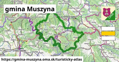 ikona gmina Muszyna: 122 km trás turisticky-atlas v gmina-muszyna