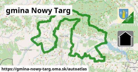 ikona Mapa autoatlas v gmina-nowy-targ