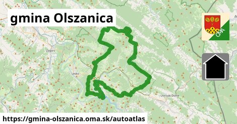 ikona Mapa autoatlas v gmina-olszanica