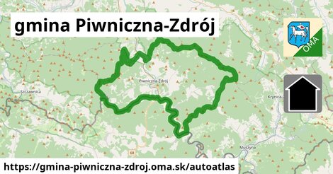 ikona Mapa autoatlas v gmina-piwniczna-zdroj