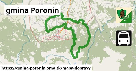 ikona Mapa dopravy mapa-dopravy v gmina-poronin