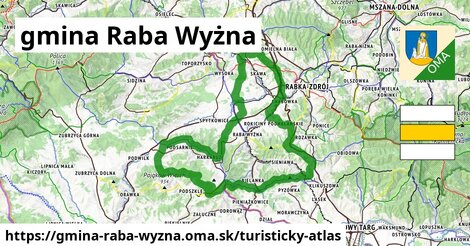 ikona Turistická mapa turisticky-atlas v gmina-raba-wyzna