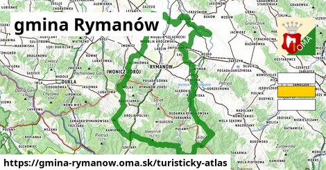 ikona gmina Rymanów: 101 km trás turisticky-atlas v gmina-rymanow