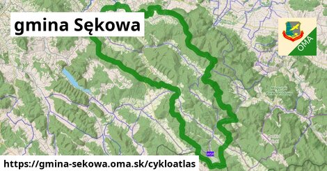 ikona gmina Sękowa: 53 km trás cykloatlas v gmina-sekowa