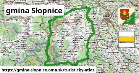 ikona gmina Słopnice: 0 m trás turisticky-atlas v gmina-slopnice