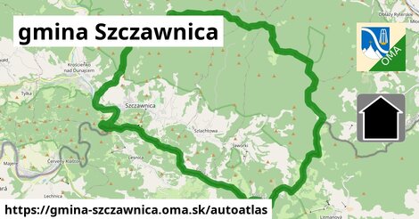 ikona Mapa autoatlas v gmina-szczawnica