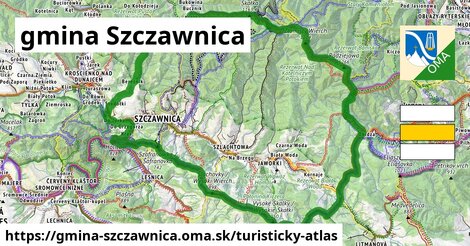 ikona gmina Szczawnica: 145 km trás turisticky-atlas v gmina-szczawnica