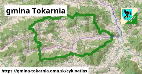 ikona gmina Tokarnia: 13,3 km trás cykloatlas v gmina-tokarnia